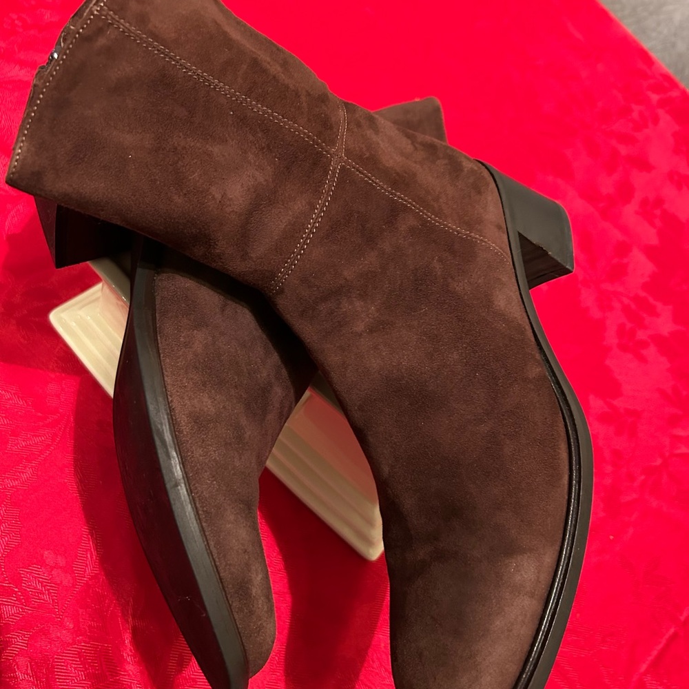 Coach Dark Brown Suede Ankle Boots - Picture 5 of 12